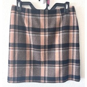 Y2K Preppy Academia Ann Taylor Plaid Wool Blend Librarian Mini Skirt SZ‎ 6P